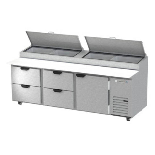 Beverage-Air DPD93HC-4 93" Hydrocarbon Series Pizza Prep Table W/ Refrigerated Base, 115v-cityfoodequipment.com