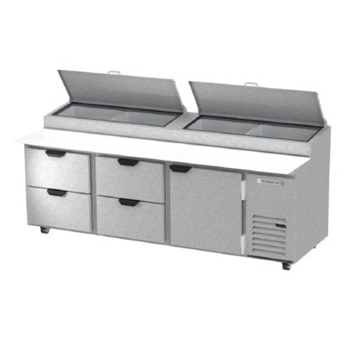 Beverage-Air DPD93HC-4 93" Hydrocarbon Series Pizza Prep Table W/ Refrigerated Base, 115v-cityfoodequipment.com
