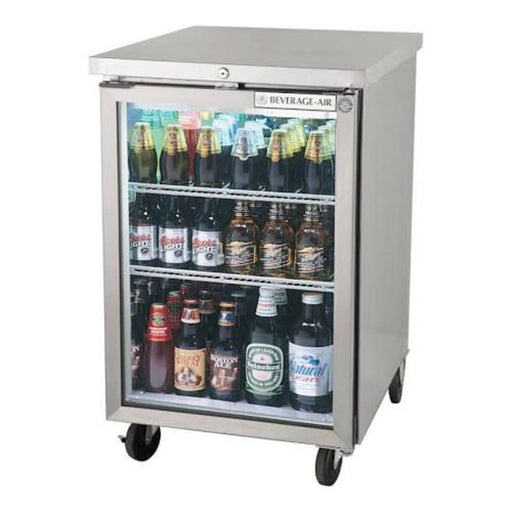 Beverage-Air BB24HC-1-G-S 24" Bar Refrigerator - 1 Swinging Glass Door, Stainless, 115v-cityfoodequipment.com
