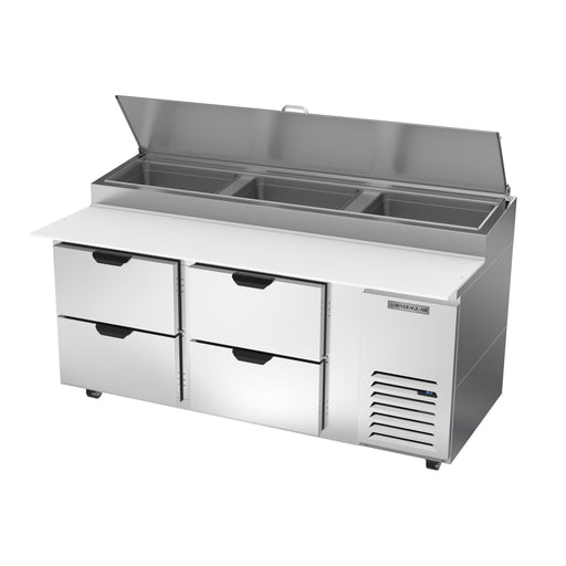 Beverage-Air DPD72HC-4 72" Hydrocarbon Series Pizza Prep Table W/ Refrigerated Base, 115v-cityfoodequipment.com
