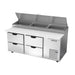 Beverage-Air DPD72HC-4 72" Hydrocarbon Series Pizza Prep Table W/ Refrigerated Base, 115v-cityfoodequipment.com