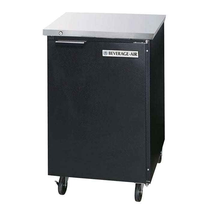 Beverage-Air BB24HC-1-F-B 24" Bar Refrigerator - 1 Swinging Solid Door, Black, 115v-cityfoodequipment.com