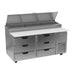 Beverage-Air DPD67HC-6 67" Hydrocarbon Series Pizza Prep Table W/ Refrigerated Base, 115v-cityfoodequipment.com