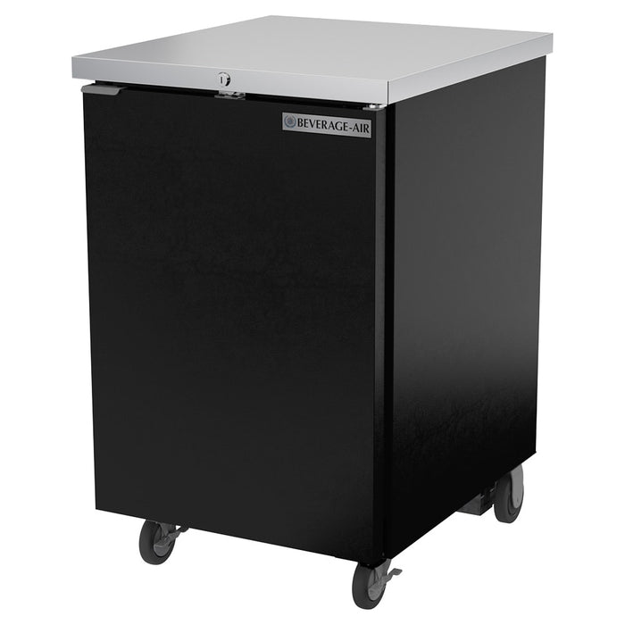 Beverage-Air BB24HC-1-B 24" Bar Refrigerator - 1 Swinging Solid Door, Black, 115v-cityfoodequipment.com