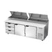 Beverage-Air DPD93HC-3 93" Hydrocarbon Series Pizza Prep Table W/ Refrigerated Base, 115v-cityfoodequipment.com