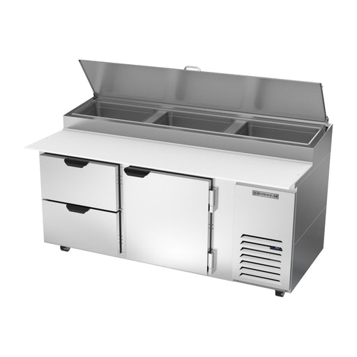 Beverage-Air DPD72HC-2 72" Hydrocarbon Series Pizza Prep Table W/ Refrigerated Base, 115v-cityfoodequipment.com