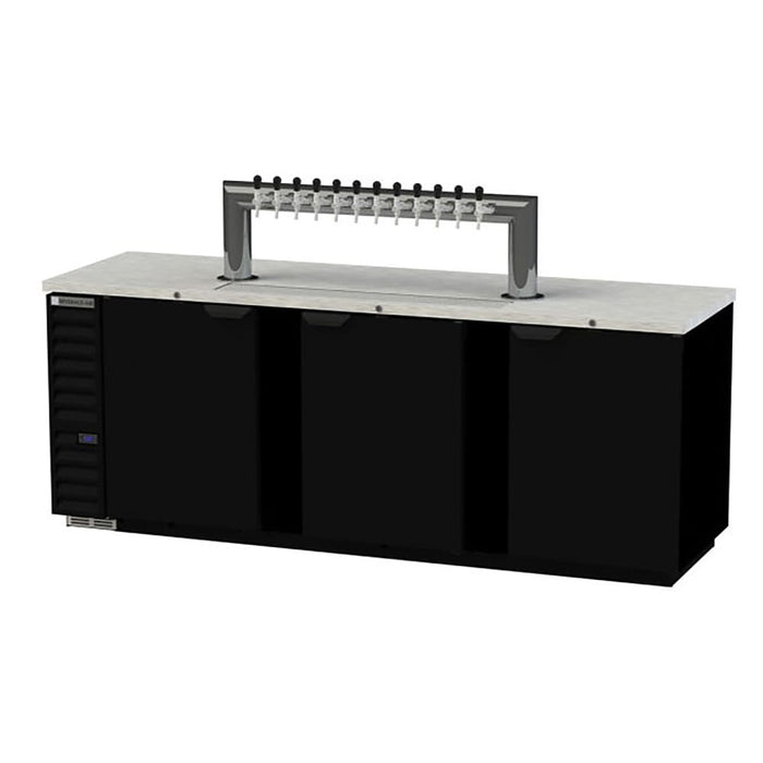 Beverage-Air DD94HC-1-B-12T 95" Kegerator Beer Dispenser W/ (5) Keg Capacity - (2) Column, Black, 115v-cityfoodequipment.com