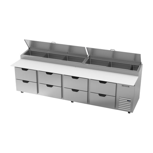 Beverage-Air DPD119HC-8 119" Hydrocarbon Series Pizza Prep Table W/ Refrigerated Base, 115v-cityfoodequipment.com