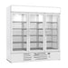 Beverage-Air MMF72HC-1-W 75" Three Section Display Freezer W/ Swing Doors - Bottom Mount Compressor, White, 230v-cityfoodequipment.com