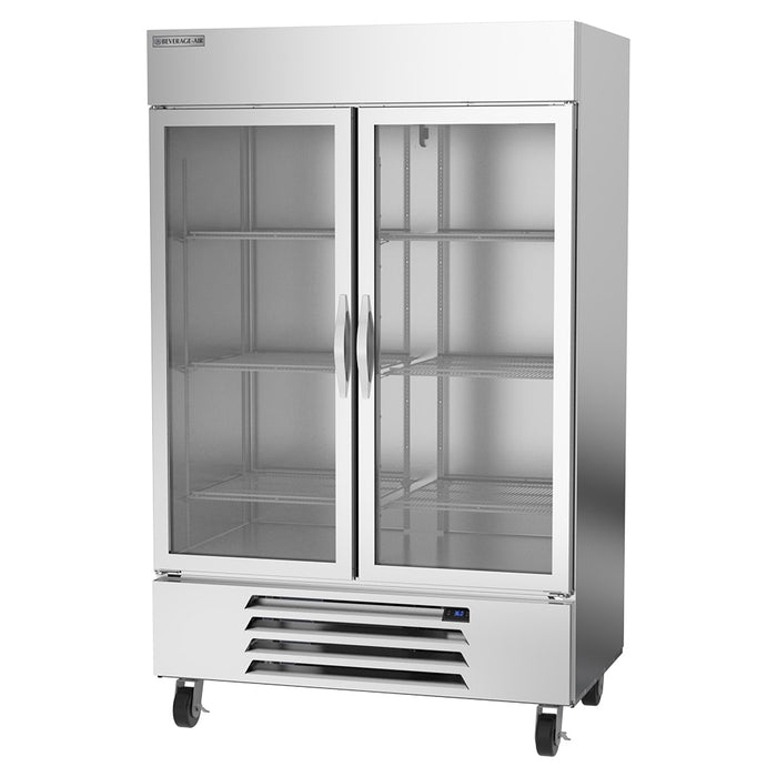 Beverage-Air HBR49HC-1-G 52" Two Section Reach In Refrigerator, (2) Left/Right Hinge Glass Doors, 115v-cityfoodequipment.com