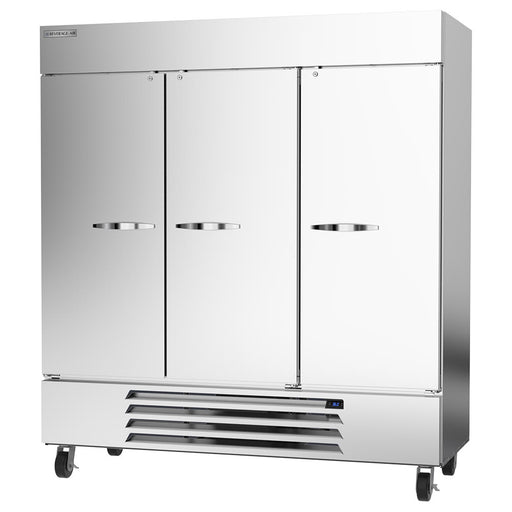 Beverage-Air HBR72HC-1 75" Three Section Reach In Refrigerator, (3) Left/Right Hinge Solid Doors, 115v-cityfoodequipment.com