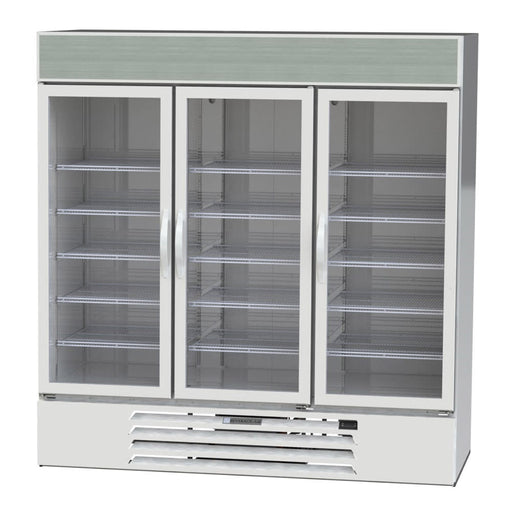 Beverage-Air MMR72HC-1-W 75" MarketMax™ Three Section Glass Door Merchandiser - (3) Left/Right Hinge Doors, White, 115v-cityfoodequipment.com