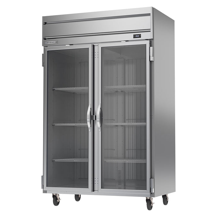 Beverage-Air HF2HC-1G 52" Horizon Series Two Section Reach In Freezer, (2) Left/Right Hinge Glass Doors, 115v-cityfoodequipment.com