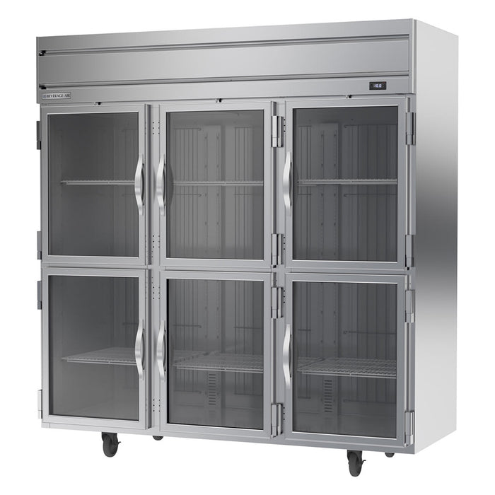 Beverage-Air HFP3HC-1HG 78" Horizon Series Three Section Reach In Freezer, (6) Left/Right Hinge Glass Doors, 115v-cityfoodequipment.com