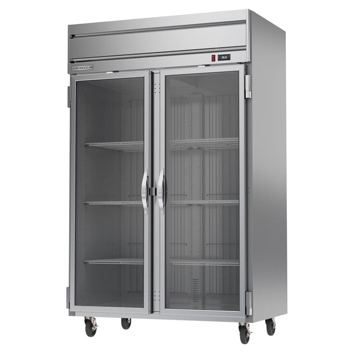 Beverage-Air HR2HC-1G 52" Two Section Reach In Refrigerator, (2) Left/Right Hinge Glass Doors, 115v-cityfoodequipment.com