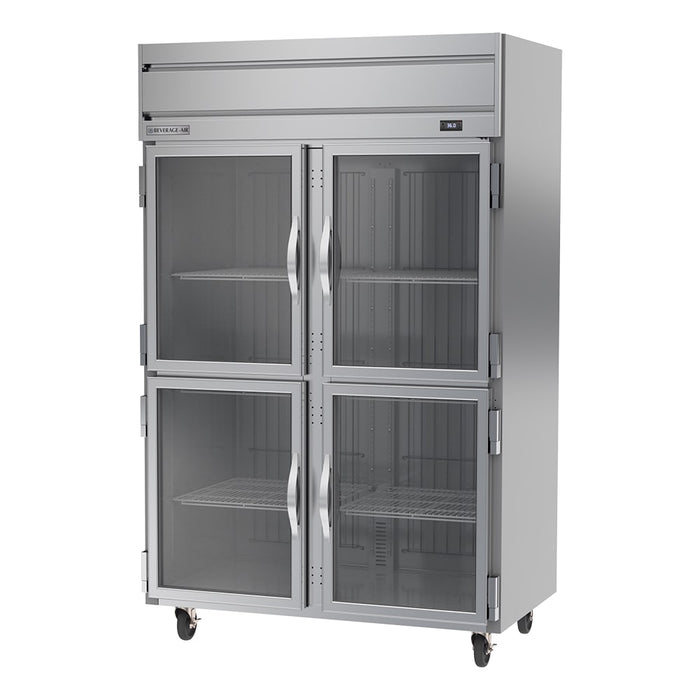 Beverage-Air HR2HC-1HG 52" Two Section Reach In Refrigerator - (4) Left/right Hinge Glass Doors, 115v-cityfoodequipment.com