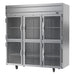 Beverage-Air HR3HC-1HG 78" Three Section Reach In Refrigerator - (6) Left/Right Hinge Glass Doors, 115v-cityfoodequipment.com