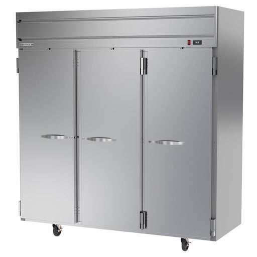 Beverage-Air HR3HC-1S 78" Three Section Reach In Refrigerator, (3) Left/Right Hinge Solid Doors, 115v-cityfoodequipment.com