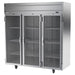 Beverage-Air HRP3HC-1G 78" Three Section Reach In Refrigerator, (3) Left/Right Hinge Glass Doors, 115v-cityfoodequipment.com