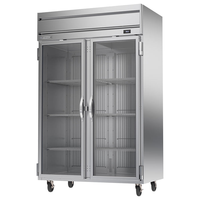 Beverage-Air HRPS2HC-1G 52" Two Section Reach In Refrigerator, (2) Left/Right Hinge Glass Doors, 115v-cityfoodequipment.com