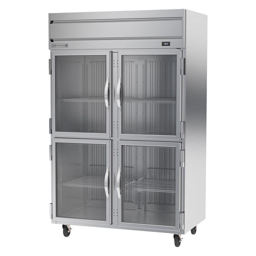 Beverage-Air HRPS2HC-1HG 52" Two Section Reach In Refrigerator, (4) Left/Right Hinge Glass Doors, 115v-cityfoodequipment.com