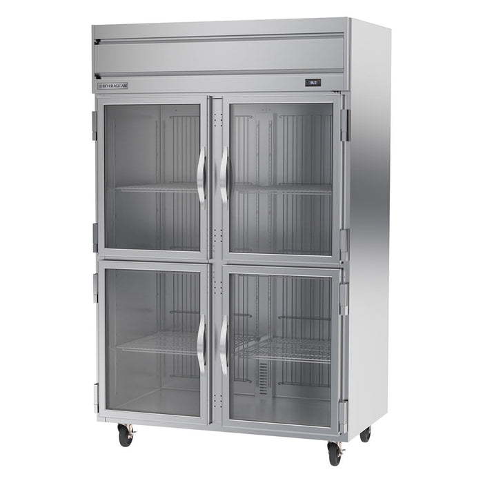 Beverage-Air HRPS2HC-1HG 52" Two Section Reach In Refrigerator, (4) Left/Right Hinge Glass Doors, 115v-cityfoodequipment.com