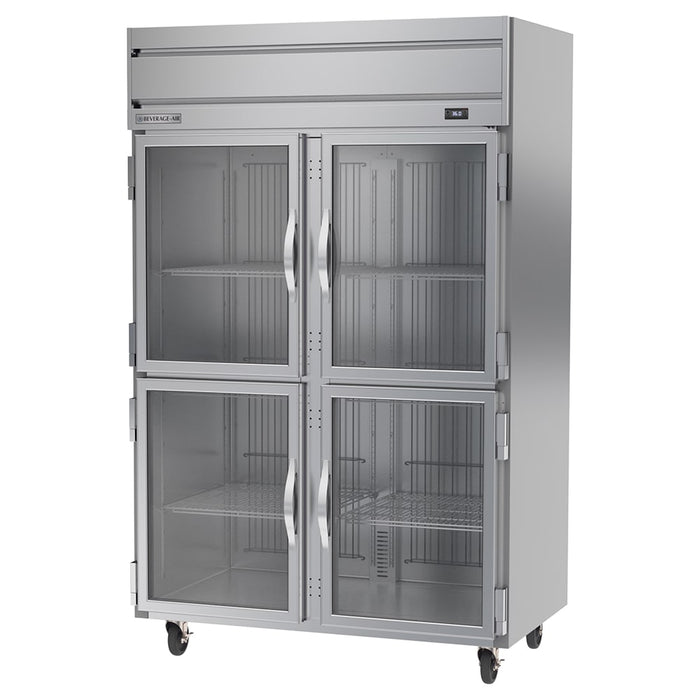 Beverage-Air HRS2HC-1HG 52" Two Section Reach In Refrigerator, (4) Left/Right Hinge Glass Doors, 115v-cityfoodequipment.com