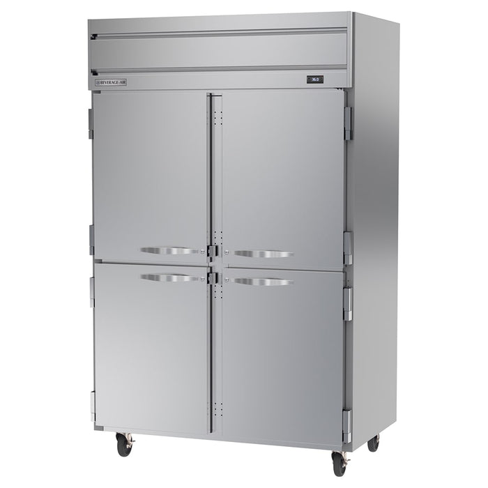 Beverage-Air HRS2HC-1HS 52" Two Section Reach In Refrigerator, (4) Left/Right Hinge Solid Doors, 115v-cityfoodequipment.com