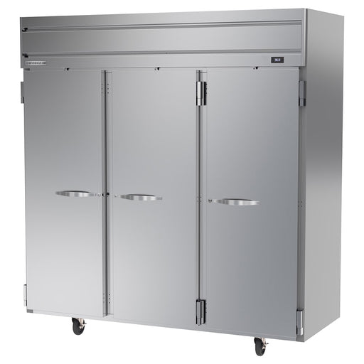 Beverage-Air HRS3HC-1S 78" Three Section Reach In Refrigerator, (3) Left/Right Hinge Solid Doors, 115v-cityfoodequipment.com