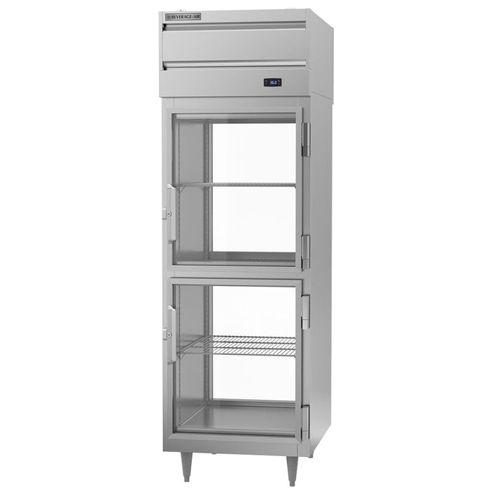 Beverage-Air PRD1HC-1BHG 26" One Section Pass Thru Refrigerator, (4) Left/Right Hinge Glass Doors, 115v-cityfoodequipment.com