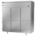 Beverage-Air PRD3HC-1AHS 78" Three Section Pass Thru Refrigerator, (12) Left/Right Hinge Solid Doors, 115v-cityfoodequipment.com