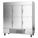 Beverage-Air HBR72HC-1-HS 75" Three Section Reach In Refrigerator, (6) Left/Right Hinge Solid Doors, 115v-cityfoodequipment.com