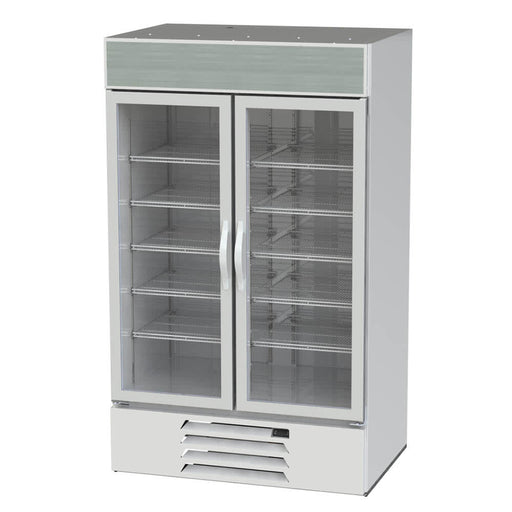 Beverage-Air MMR44HC-1-W-IQ 47" MarketMax™ Two Section Glass Door Merchandiser - (2) Left/Right Hinge Swing Doors, White, 115v-cityfoodequipment.com