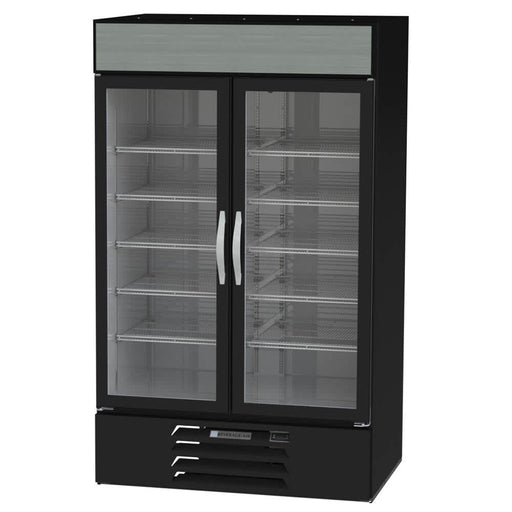 Beverage-Air MMR44HC-1-B-IQ 47" MarketMax™ Two Section Glass Door Merchandiser - (2) Left/Right Hinge Swing Doors, Black, 115v-cityfoodequipment.com
