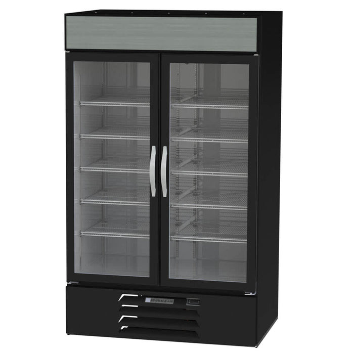 Beverage-Air MMR44HC-1-B-IQ 47" Marketmax® Two Section Glass Door Merchandiser - (2) Left/right Hinge Swing Doors, Black, 115v-cityfoodequipment.com