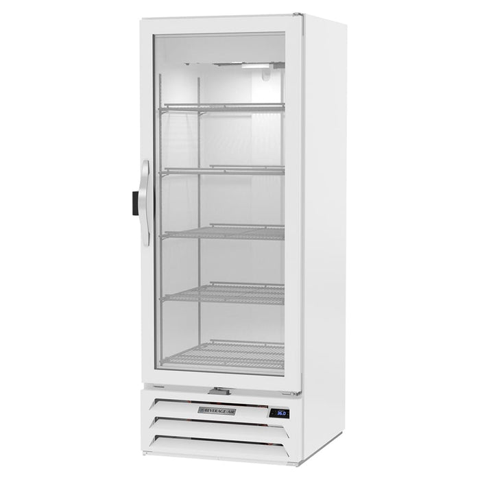 Beverage-Air MMR12HC-1-W-IQ 25 1/8" Marketmax® One Section Glass Door Merchandiser - (1) Right Hinge Door, White, 115v-cityfoodequipment.com