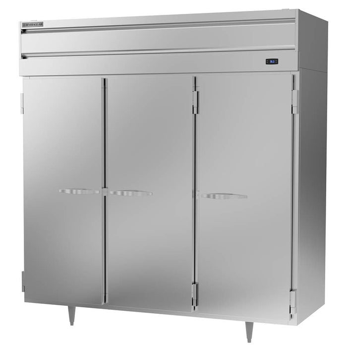 Beverage-Air PR3HC-1AS 78" Three Section Reach In Refrigerator, (3) Left/Right Hinge Solid Doors, 115v-cityfoodequipment.com