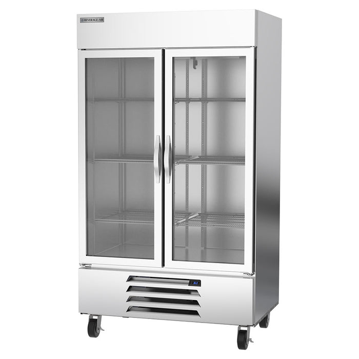 Beverage-Air HBR44HC-1-G 47" Two Section Reach In Refrigerator, (2) Left/Right Hinge Glass Doors, 115v-cityfoodequipment.com
