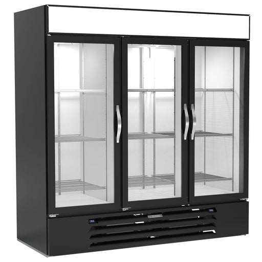 Beverage-Air MMRR72HC-1-B-BW-WINE 75 1/8" Three Section Wine Cooler W/ (2) Zones - (15) Shelves, 115v-cityfoodequipment.com