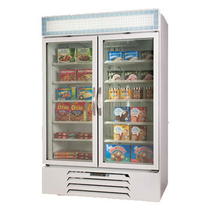 Beverage-Air MMR49HC-1-W-IQ 52" Marketmax® Two Section Glass Door Merchandiser - (2) Left/right Hinge Swing Doors, White, 115v-cityfoodequipment.com