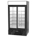 Beverage-Air MMR38HC-1-B 43 1/2" MarketMax™ Two Section Glass Door Merchandiser - (2) Sliding Doors, Black, 115v-cityfoodequipment.com