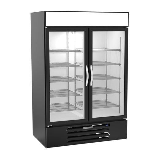 Beverage-Air MMF49HC-1-B 52" Two Section Display Freezer w/ Swing Doors - Bottom Mount Compressor, Black, 115v-cityfoodequipment.com