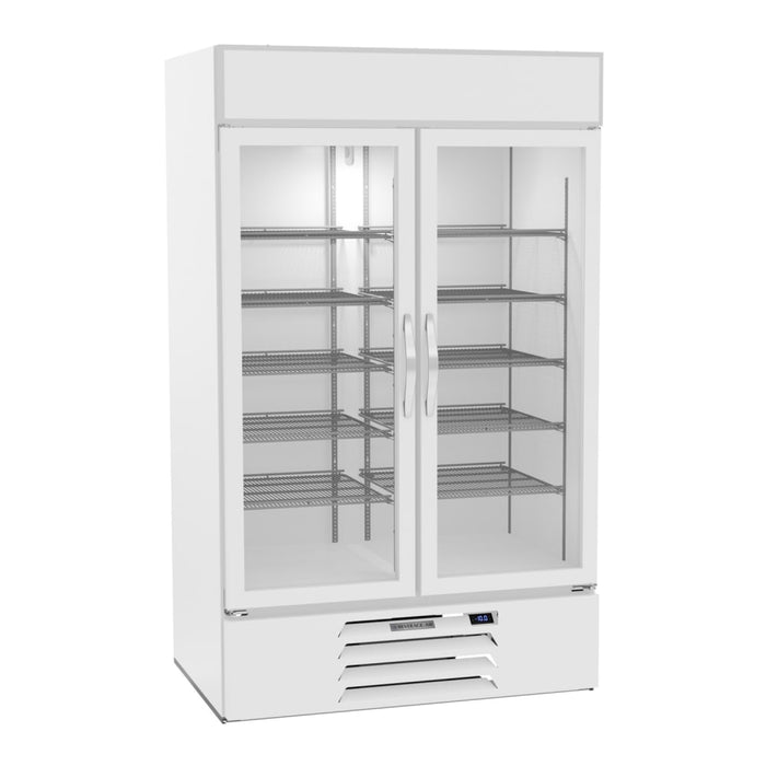 Beverage-Air MMF44HC-1-W 47" Two Section Display Freezer W/ Swing Doors - Bottom Mount Compressor, White, 115v-cityfoodequipment.com