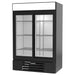 Beverage-Air MMR45HC-1-B 52" MarketMax™ Two Section Glass Door Merchandiser - (2) Sliding Doors, Black, 115v-cityfoodequipment.com