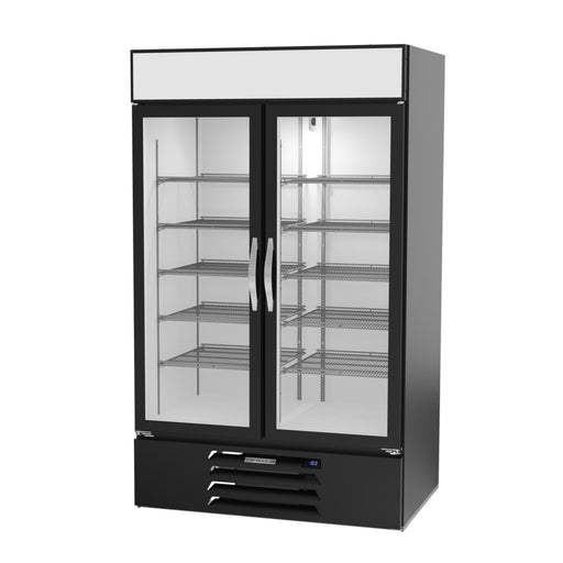 Beverage-Air MMF44HC-1-B 47" Two Section Display Freezer w/ Swing Doors - Bottom Mount Compressor, Black, 115v-cityfoodequipment.com