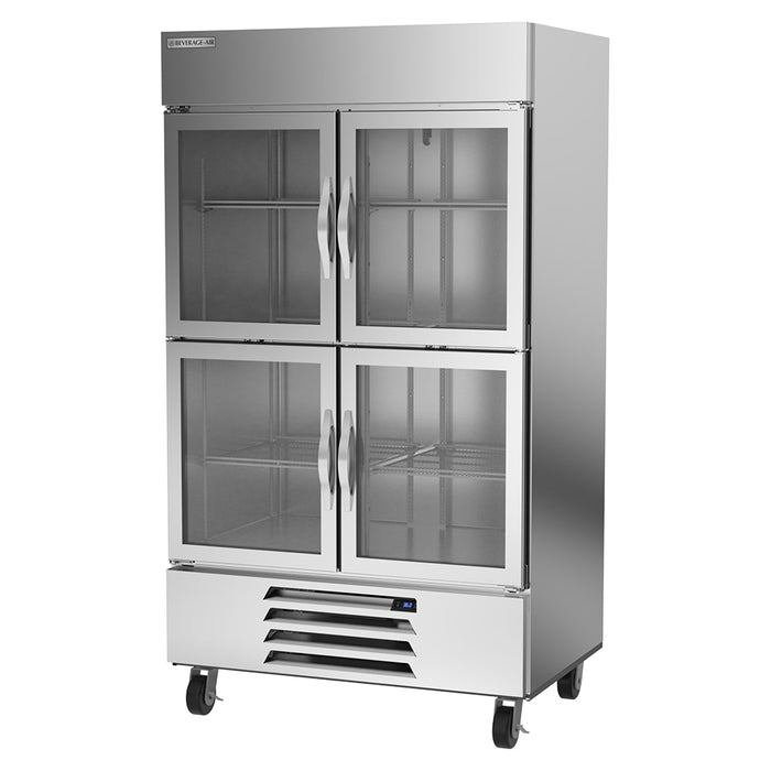 Beverage-Air HBR44HC-1-HG 47" Two Section Reach In Refrigerator, (4) Left/Right Hinge Glass Doors, 115v-cityfoodequipment.com