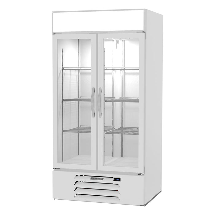 Beverage-Air MMR35HC-1-W 39 1/2" Marketmax® Two Section Glass Door Merchandiser - (2) Left/right Hinge Doors, White, 115v-cityfoodequipment.com