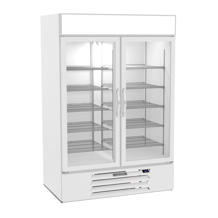Beverage-Air MMF49HC-1-W 52" Two Section Display Freezer W/ Swing Doors - Bottom Mount Compressor, White, 115v-cityfoodequipment.com