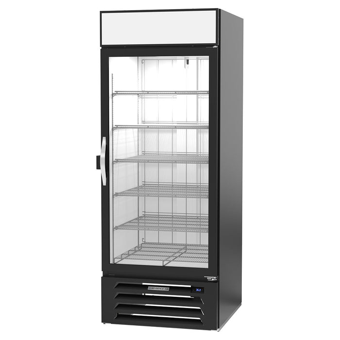 Beverage-Air MMR27HC-1-B-IQ 31 1/8" MarketMax™ One Section Glass Door Merchandiser - (1) Right Hinge Door, Black, 115v-cityfoodequipment.com