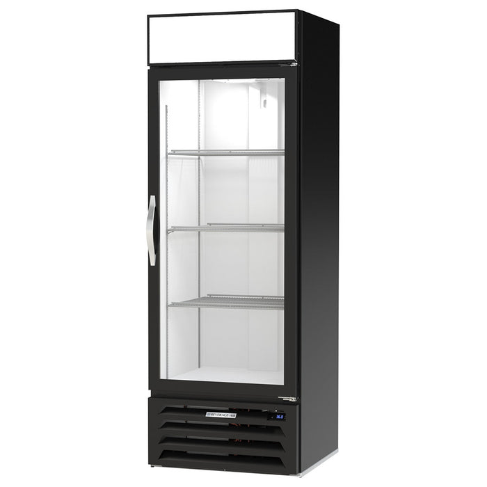 Beverage-Air MMR19HC-1-B 27 1/4" Marketmax® One Section Glass Door Merchandiser - (1) Right Hinge Door, Black, 115v-cityfoodequipment.com